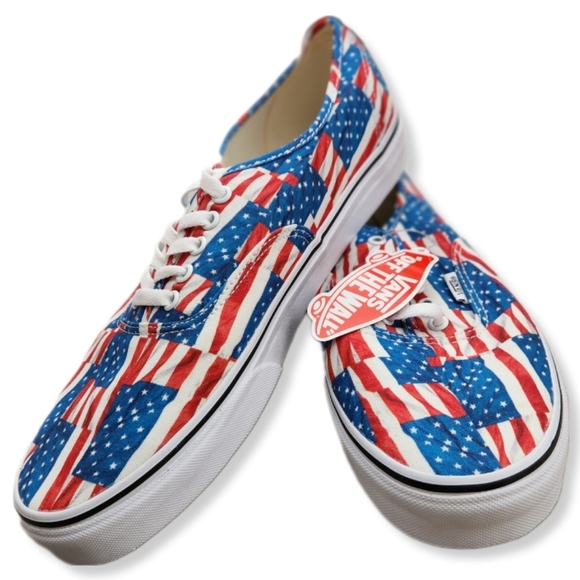 Authentic Vans  Stars Stripes American Flags Mens 11.5 3053 - Picture 3 of 10
